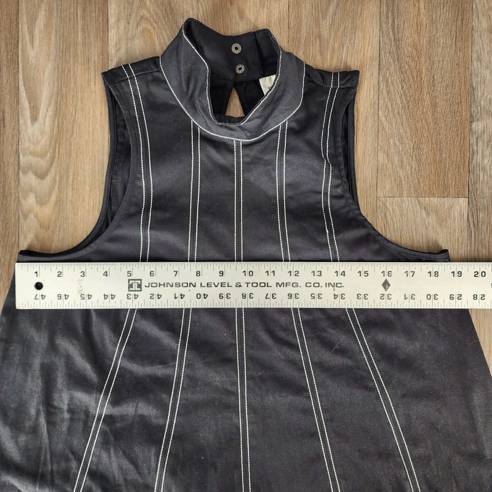 Maeve Black Mock Neck Sleeveless High Neck Stitch Detail A-Line Top Size Small‎ - Picture 6 of 12